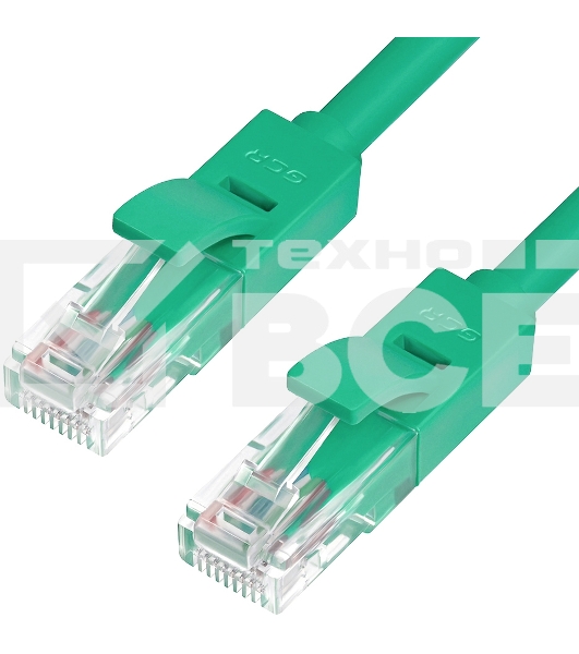 Патч-корд Greenconnect Патч-корд UTP прямой 1 m AWG24 кат.5е,  RJ45,  медь, литой (Зеленый), пластик пакет (GCR-LNC05-1.0m)
