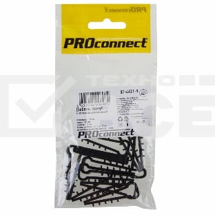 Дюбель-хомут PROconnect 5-10, черный, прямоугольный, 10 шт.