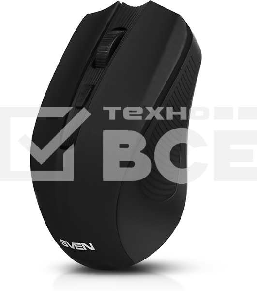 Мышь беспроводная SVEN RX-350W черный, 1400 dpi, радиоканал, USB, кнопки - 6