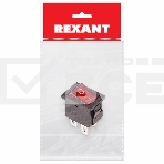 Выключатель клавишный 250V 6А (4с) ON-OFF красный  с подсветкой  Mini  (RWB-207, SC-768)  Rexant Индивидуальная упаковка 1 шт, фото 1