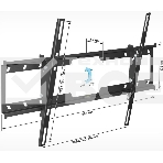 Кронштейн Holder LCD-T6628-B черный Диагональ: от 32-70. до 45кг. от стены: 57мм. Угол наклона:+2⁰ + 15⁰, Поворот:0⁰ Vesa  600*400, 400*400, 400*200, 400*300, 300*300, 200*300, 200*200, 100*100, фото3