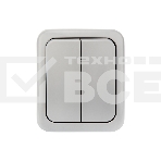 Выключатель двухклавишный Mini OG OG IP54, о/у, серый KRANZ, фото3
