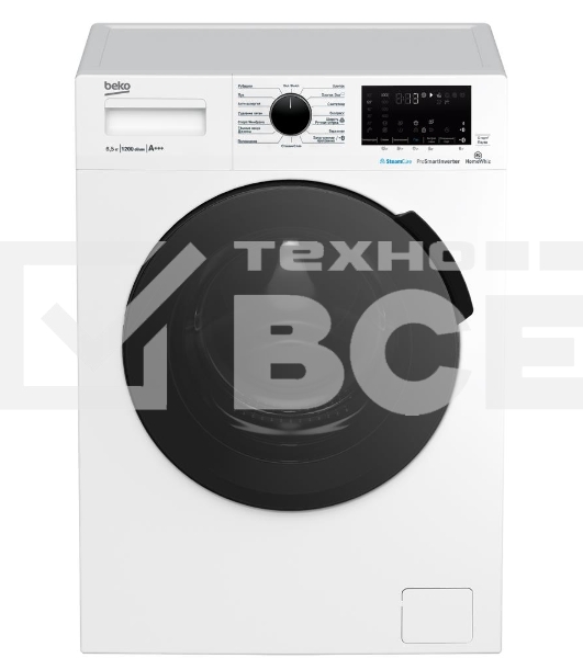 Стиральная машина Beko WSPE6H616W белый, загрузка фронтальная 6,5 кг, 1200 об/мин., класс: А