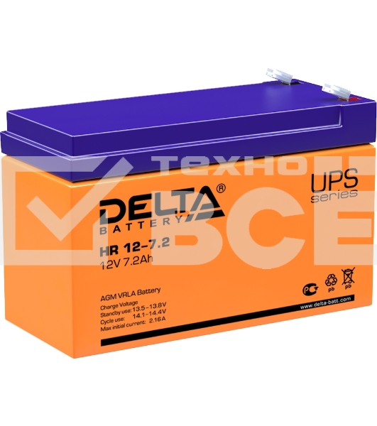 Батарея Delta HR 12-7.2 (12V, 7.2Ah)