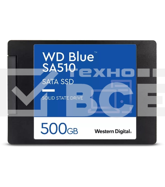 Накопитель SSD WD Blue SA510 WDS500G3B0A, 500GB, SATA III, 2.5