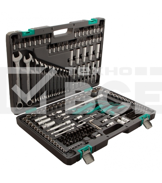 Набор инструментов STELS 141151/4'' 3/8'' 1/2'' cr-v s2 усиленный кейс 216предм.