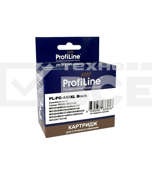 Струйный картридж PL-PG-440XL для принтеров Canon PIXMA MG2140/MG2240/MG3140/MG3240/MG3540/MG3640/MG4140/MG4240/MX374/MX394/MX434/MX454/MX474/MX514/MX524/MX534 с чернилами Black ProfiLine