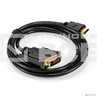 Кабель HDMI-DVI-D ExeGate EX-CC-HDMIM-DVI2M-1.5 (19M/(24+1)M, dual link, 1,5м, позолоченные контакты)