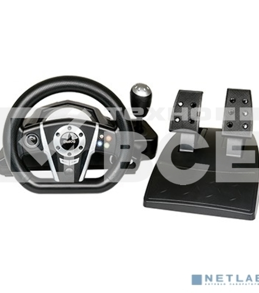 Игровой руль Dialog GW-135VR GranTourismo - эф.вибрации, 2 педали, рычаг ПП, PC USB