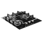 Варочная поверхность MONSHER MGG 44 Noir, High-Tech, газ, 45 см, газ-контроль, автоматический электроподжиг, чугунные решетки, форсунки под сжиженый газ, конфорки SABAF, поворотные переключатели, цвет черный, фото6