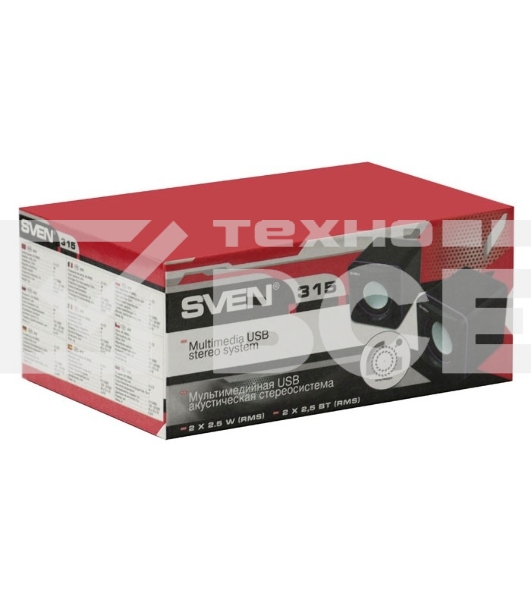 Колонки Sven 315 2.0 черный 5Вт