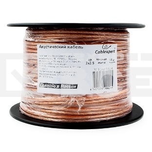 Акустический кабель Cablexpert CC-TC2x2,5-50M, прозрачный,  50 м, на катушке