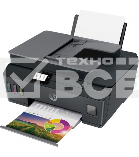 МФУ струйный HP Smart Tank 530 AiO (4SB24A), A4, цветной, печ. до 22 стр/мин. (ч/б) до 16 стр/мин. (цвет), скан. до 5 стр/мин. (ч/б) 3 стр/мин. (цвет), 1200x1200dpi, USB, Wi-Fi, BlueTooth, Air Print, Mopria