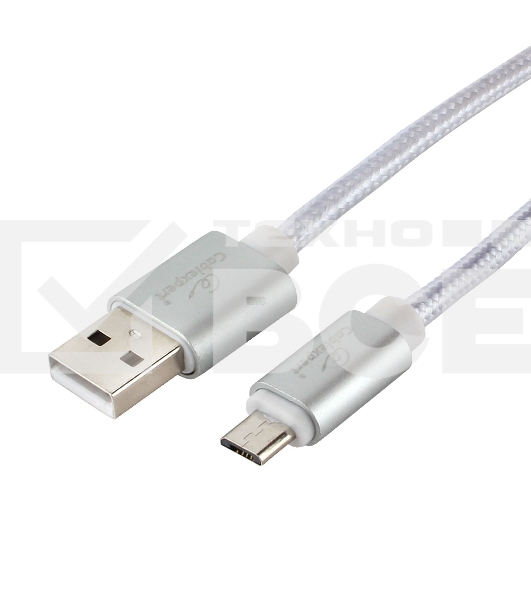 Кабель USB 2.0 Cablexpert CC-U-mUSB02S-1.8M, AM/microB, серия Ultra, длина 1.8м, серебристый, блистер