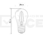 Ретро лампа Filament ST45 E27, 2W, 230В Теплая белая 3000K, фото3