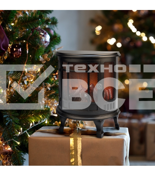 Светодиодный камин Neon-night 'Винтаж мини' с эффектом живого огня 24.8х12.7х30 см, батарейки 3хС (не в комплекте), с USB, черный