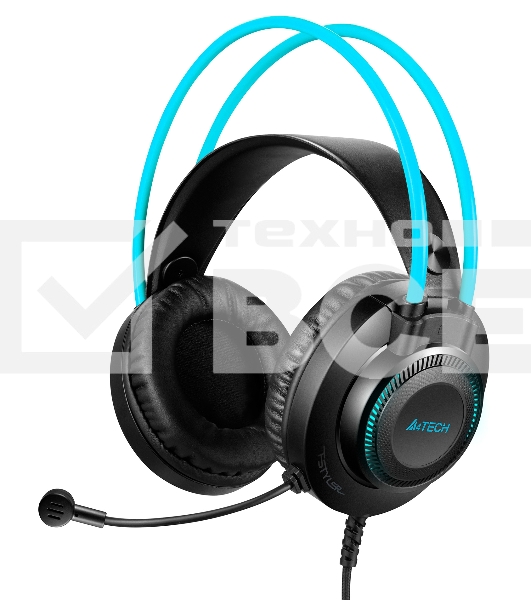 Наушники с микрофоном A4Tech Fstyler FH200i серый/синий 1.8м накладные оголовье (FH200I BLUE)