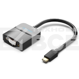 Мультимедиа конвертер Vention USB Type C M/VGA 15F, Черный