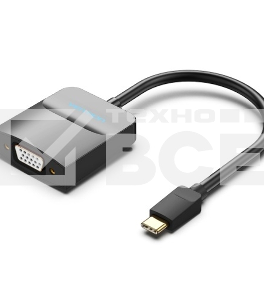 Мультимедиа конвертер Vention USB Type C M/VGA 15F, Черный