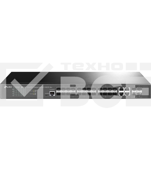 Коммутатор TP-Link JetStream 24-портовый управляемый SFP уровня 2+, 20 гигабитных SFP-портов и 4 гигабитных комбинированных порта SFP/RJ45