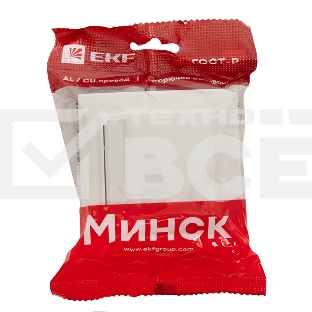 Розетка 1-мест. СП с/з с крышкой 16А бел. с защ. штор. IP44 EKF  ERR16-029-100-44  EKF Минск