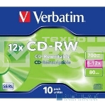 Диск CD-RW Verbatim 700Mb 12x Jewel case (10шт) (43148), фото3