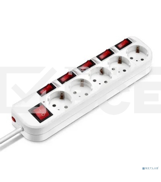 Сетевой фильтр Buro 500SH-3-SW-W 3м (5 розеток) белый (коробка)
