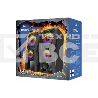Колонки Sven 445, чёрный, USB, 2.0,2x3 Вт(RMS), подсветка