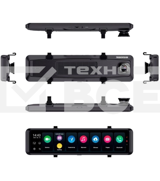 Видеорегистратор TrendVision aMirror 15 Android UNIVERSE черный 1080x1920 1080p 140гр. GPS внутренняя память:64Gb UIS8581A