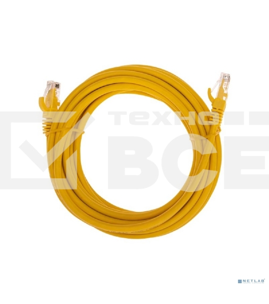 Патч-корд U/UTP REXANT категория 6, RJ45-RJ45, неэкранированный, 26AWG, LSZH, желтый, 5 м