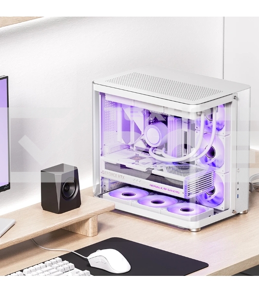 Корпус без блока питания JONSBO TK-2, Midi-Tower, TG, no fans, 1xUSB-A 3.2 + 1xUSB-C 3.2, ATX, mATX, mITX White