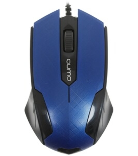 Мышь проводная Qumo Office M14 синий, 1000 dpi, USB, кнопки - 3