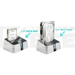 Док-станция для HDD AgeStar 3UBT2 SATA пластик серебристый 1, фото 1
