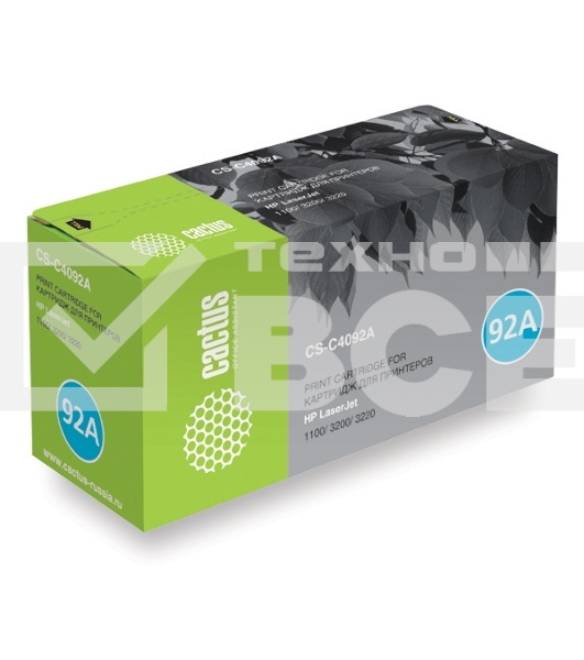 Картридж лазерный Cactus CS-C4092A черный для HP LaserJet 1100/ 3200/ 3220 (2500стр.)