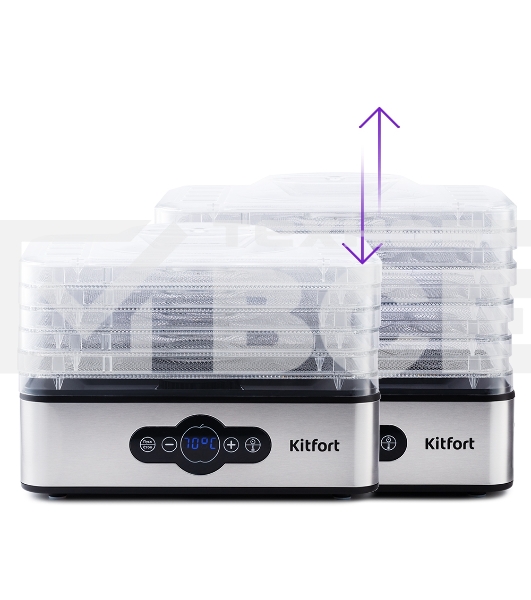 Сушилка для овощей и фруктов Kitfort KT-1914 5под. 240Вт черный