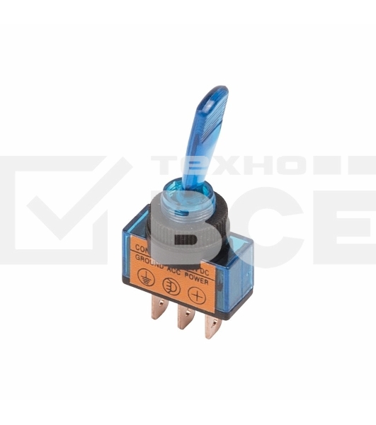Тумблер 12V 20А (3c) ON-OFF однополюсный  с синей подсветкой  Rexant