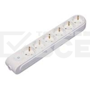 Колодка удлинителя 6-м с заземл. защ. шторки с выкл. Makel N6310000