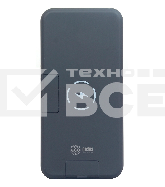 Портативный аккумулятор Cactus CS-PBFSQT-10000 Li-Pol 10000mAh 3A+3A черный 1xUSB беспроводная зарядка