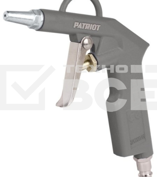 Пистолет продувочный PATRIOT GH 60A10бар 400л/мин длина сопла25мм быстросъем