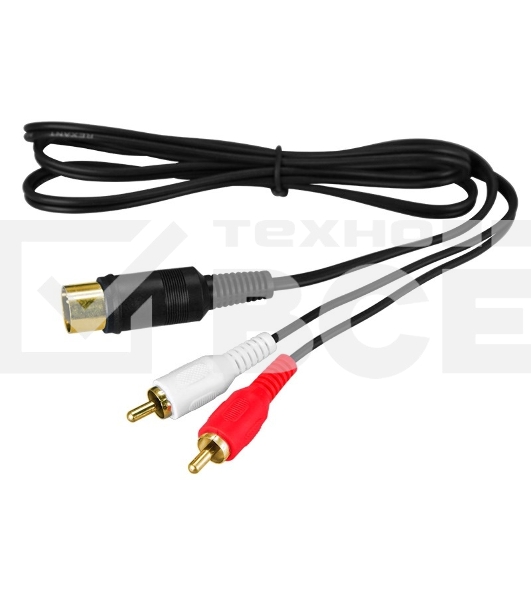Шнур DIN 5 Pin - 2 RCA, длина 1,5 метра (GOLD) Rexant