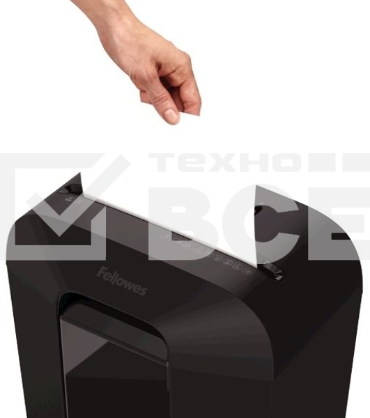 Шредер Fellowes PowerShred LX70 черный (секр.P-4)/перекрестный/11лист./18лтр./скрепки/скобы/пл.карты