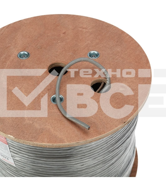 Кабель витая пара Rexant F/UTP, категория 6, ZH нг(А)-HF, 4PR, 23AWG, внутренний, серый, 305м
