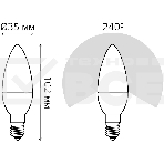 Лампа светодиодная Gauss Elementary 6Вт цок.: E14 свеча 220B 3000K св. свеч. бел. теп. C37 (упак.: 10 шт) (33116), фото2