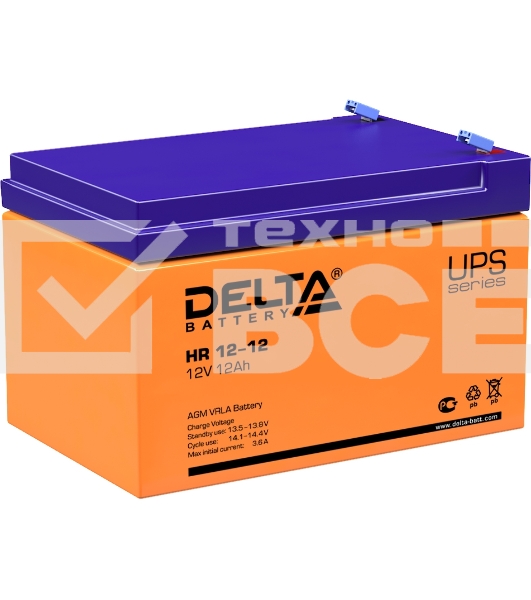Батарея Delta HR 12-12 (12V, 12Ah)