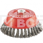 Щетка Matrix для УШМ, 150 мм, М14, Чашка, крученая проволока 0,8 мм, фото4