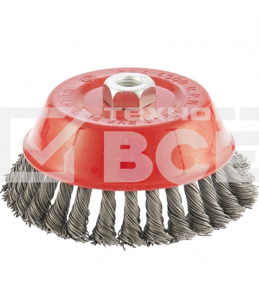 Щетка Matrix для УШМ, 150 мм, М14, Чашка, крученая проволока 0,8 мм