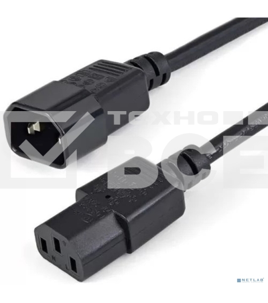 Кабель питания Filum FL-PC10-C13-C14-1.2M С13- C14, 3х0.75мм, 220В, 10A, черный, 1.2 м. [FL-PC10-C13-C14-1.2M]