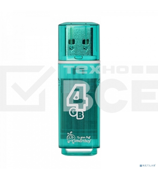 Флеш диск 4Gb USB Drive <USB2.0> Smartbuy Glossy series Green (SB4GBGS-G)