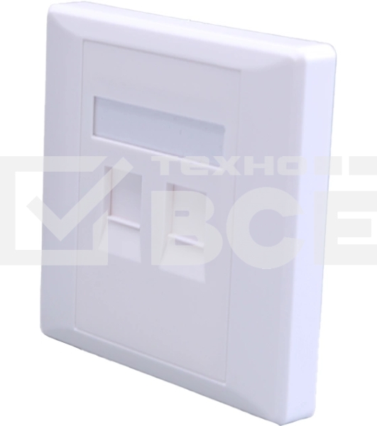 Панель Suprlan 10-0334-1, лицевая со шторкой 80x80, 2xKeystone ABS пластик, белый