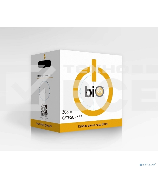 Кабель витая пара Bion BCL-F5460-381 F/UTP, кат.5e, 4x2x0,46 мм AWG 25, медь, одножильный, PE, для внешней прокладки, 305м, черный